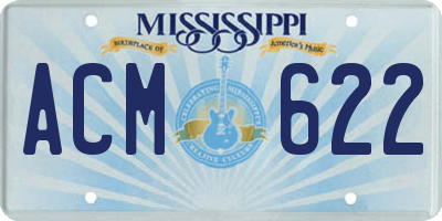 MS license plate ACM622