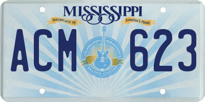 MS license plate ACM623