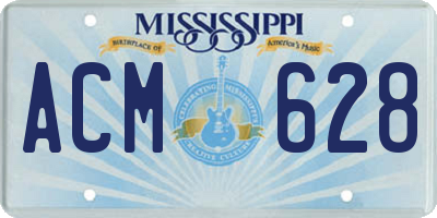 MS license plate ACM628