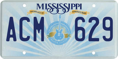 MS license plate ACM629