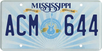 MS license plate ACM644