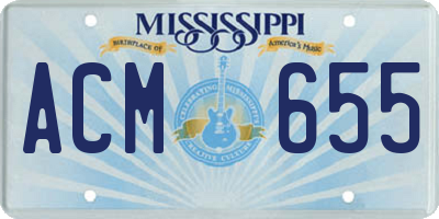 MS license plate ACM655