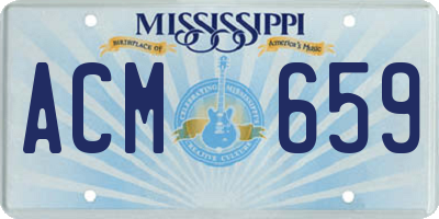 MS license plate ACM659