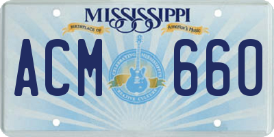 MS license plate ACM660