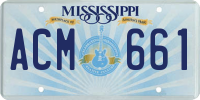MS license plate ACM661