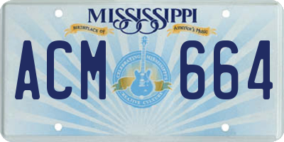 MS license plate ACM664