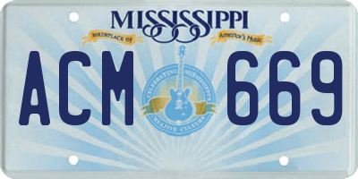 MS license plate ACM669