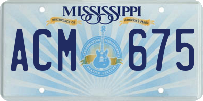 MS license plate ACM675
