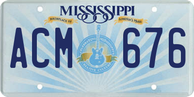 MS license plate ACM676