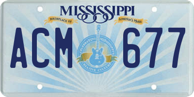 MS license plate ACM677