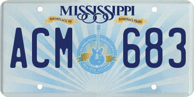 MS license plate ACM683