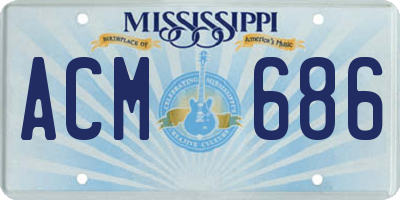 MS license plate ACM686