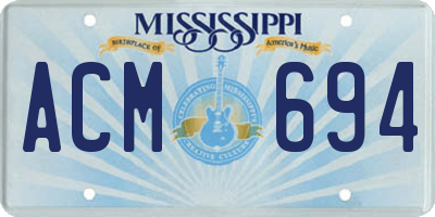MS license plate ACM694