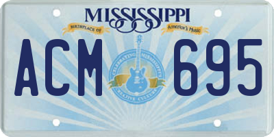 MS license plate ACM695