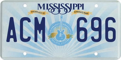 MS license plate ACM696