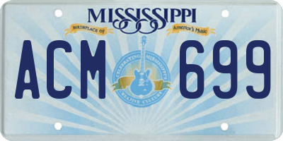 MS license plate ACM699
