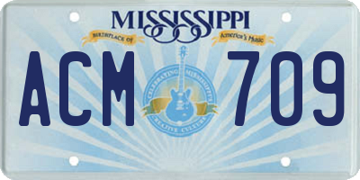 MS license plate ACM709