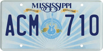MS license plate ACM710