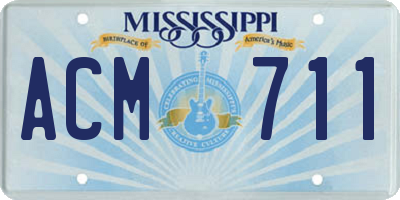 MS license plate ACM711