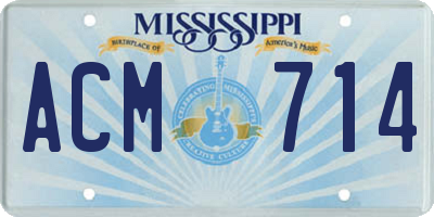 MS license plate ACM714