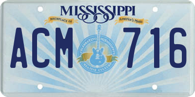 MS license plate ACM716