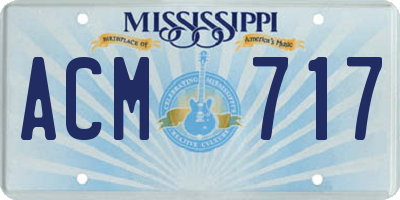 MS license plate ACM717