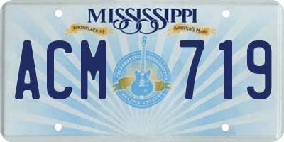MS license plate ACM719