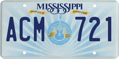 MS license plate ACM721