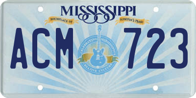 MS license plate ACM723