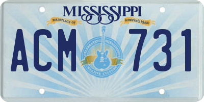 MS license plate ACM731