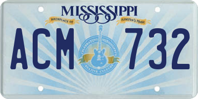 MS license plate ACM732