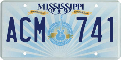 MS license plate ACM741