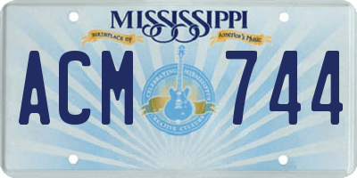 MS license plate ACM744