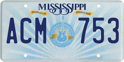 MS license plate ACM753