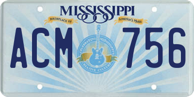 MS license plate ACM756