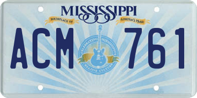 MS license plate ACM761