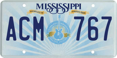 MS license plate ACM767