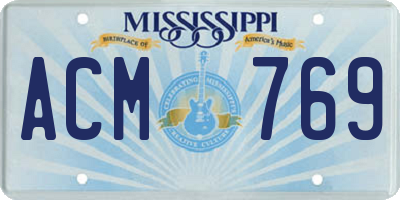 MS license plate ACM769
