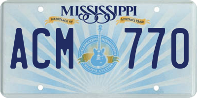 MS license plate ACM770