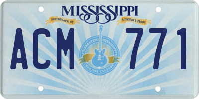 MS license plate ACM771