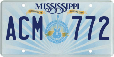 MS license plate ACM772