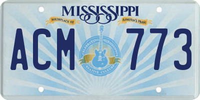 MS license plate ACM773