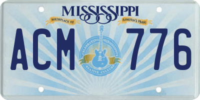 MS license plate ACM776