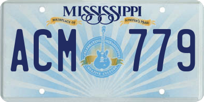 MS license plate ACM779