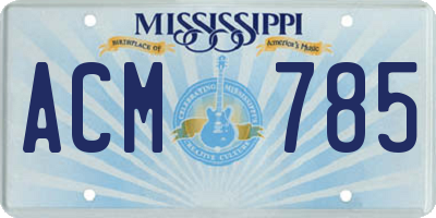 MS license plate ACM785