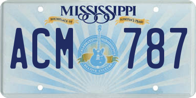 MS license plate ACM787