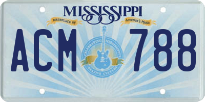 MS license plate ACM788