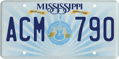 MS license plate ACM790