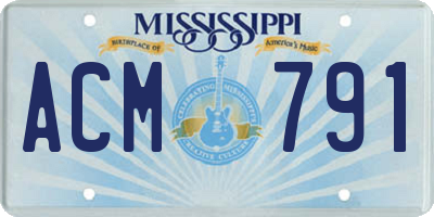 MS license plate ACM791