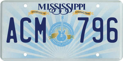 MS license plate ACM796